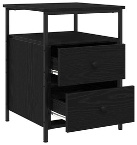 Cômoda de Cabeceira vidaXL Carvalho Preto 44x45x60 cm Madeira de engen