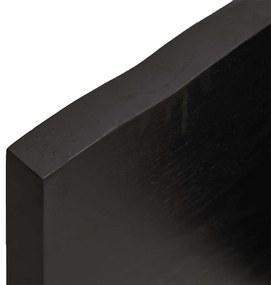 Tampo de mesa com bordas vivas maciço tratado castanho-escuro