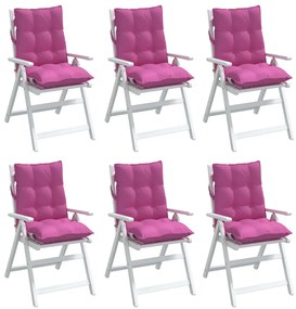 Almofadões cadeira encosto baixo 6 pcs tecido oxford rosa
