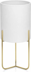Candeeiro de Mesa Branco e Bronze Ø30 x 50 cm