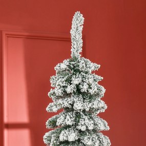 HOMCOM Árvore de Natal Artificial 210cm com Neve Ignífugo com 490 Ramo