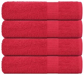 Toalhas de banho 4 pcs 100x150 cm 360 gsm 100% algodão vermelho