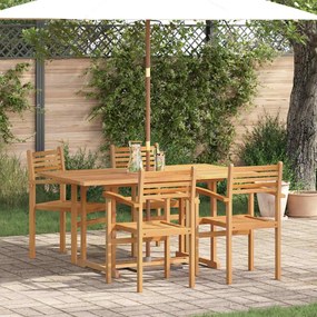 vidaXL Conjunto de Jantar para Jardim 5 pcs Castanho