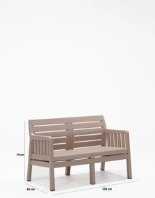 Conjunto de Lounge de Jardim Lara em Cappuccino com Sofá de 2 Lugares,