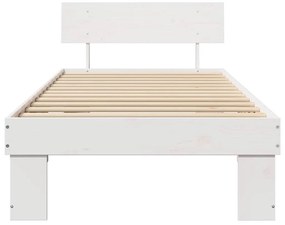 Estrutura da Cama com cabeceira Branco 100 x 200 cm
