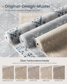 Tapete boho 120 x 170 cm elegante para uma decoração acolhedora da sala de estar bege cappuccino