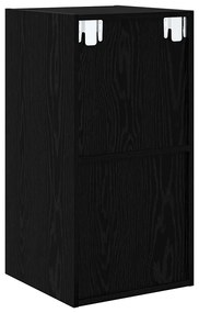 Armário de TV de Parede em Carvalho Preto - 37 x 37 x 72 cm, Feito em