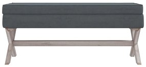 Banco de arrumação 110x45x49 cm veludo cinzento-escuro