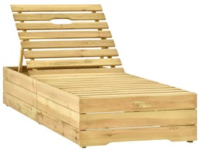 Espreguiçadeira de jardim com mesa e almofadão pinho impregnado