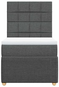 Cama com molas/colchão 80x200 cm tecido cinzento-escuro