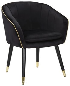 POLTRONA PARIS NERA/OURO CM 62X58X78