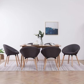 vidaXL Cadeiras de jantar 6 pcs tecido cinzento-escuro