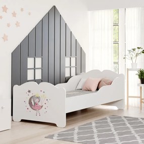 Cama infantil ANNA branca 160x80 - princesa adormecida - colchão e estrado incluído