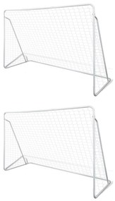 vidaXL Balizas de futebol com redes 2 pcs aço 240x90x150 cm