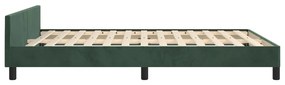 Estrutura de cama sem colchão 140x200 cm veludo verde-escuro