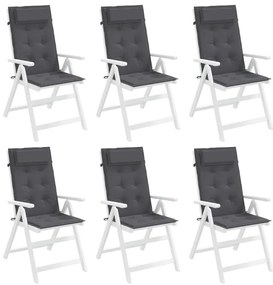 Almofadões p/ cadeira encosto alto 6pcs tecido oxford antracite