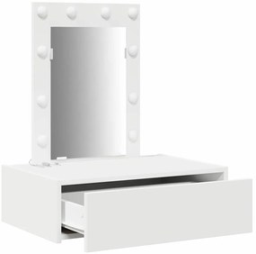Mesa de Toucador Suspensa com Luzes LED - Branca
