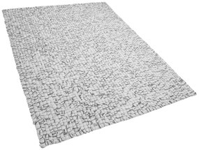 Tapete de lã com padrão mesclado de cinzento claro 160 x 230 cm AMDO Beliani