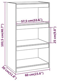 Estante/divisória 60x30x103,5 cm pinho maciço castanho mel