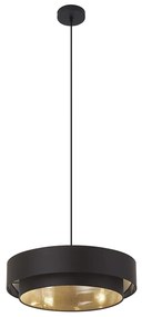 Candeeiro suspenso moderno preto 50cm 3-luzes - Drum Duo