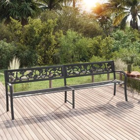 vidaXL Banco de jardim duplo 246 cm aço preto