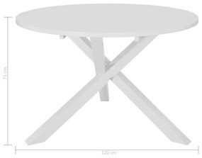 Mesa de jantar 120x75 cm MDF branco