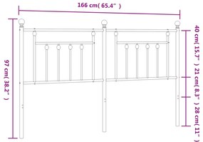 Cabeceira de cama 160 cm metal branco