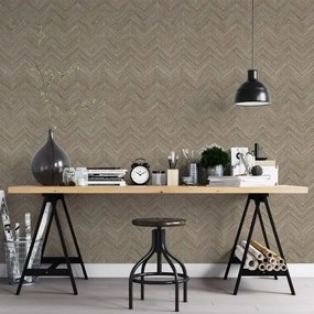 Papel de parede Topchic Herringbone castanho
