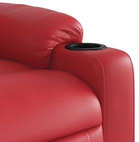 Poltrona de massagens reclinável couro artificial vermelho