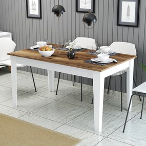 Mesa de Jantar Milan500 – Nogueira e Branco – 145x75x88 cm