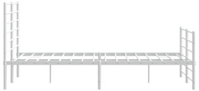 Estrutura de cama com cabeceira e pés 160x200 cm metal branco