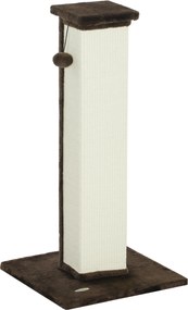 Poste Arranhador para Gatos Altura 81 cm Arranhador para Gatos com Poste de Sisal e Bola Suspensa 41x41x81 cm castanho