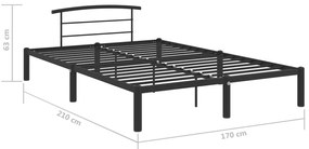Estrutura de cama 160x200 cm metal preto