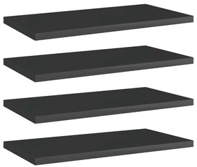 vidaXL Prateleiras para estante 4 pcs 40x20x1,5cm contraplacado preto