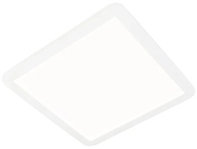 Candeeiro de teto branco 40 cm quadrado com LED regulável em 3 níveis IP44 - Steve Moderno