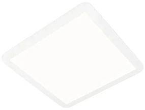 Candeeiro de teto branco 40 cm quadrado com LED regulável em 3 níveis IP44 - Steve Moderno