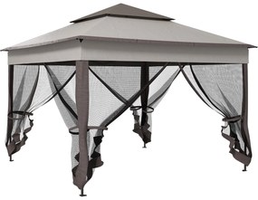 Tenda Dobrável Exterior 325x325x270 cm Tenda de Jardim com Teto Duplo