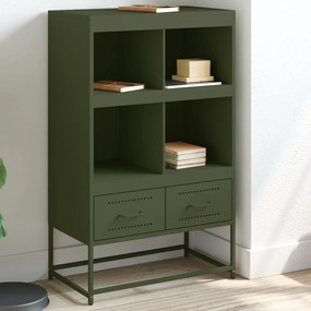 vidaXL Móvel alto 68x39x111,5 cm aço verde azeitona