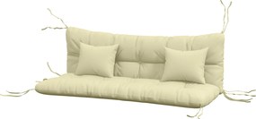 Conjunto de 4 almofadas de exterior para baloiço de jardim (NÃO INCLUIDO), composto por 1 almofada de assento, almofadas de encosto e 2 almofadas de c