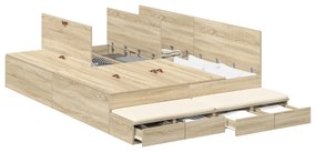 Cama de Armazenamento Sonoma Carvalho 140x190 cm