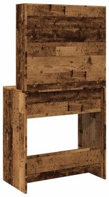 Toucador com luzes LED 74,5x40x141 cm madeira velha