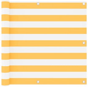 Tela de varanda 90x400 cm tecido Oxford branco e amarelo