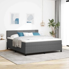 vidaXL Cama Box Spring LED Cinza Claro e Branco 180 x 200 cm