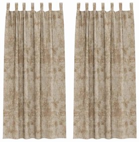 Cortinas de Veludo 2 pcs com Ilhós Champagne 245x140 cm
