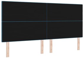 Cabeceira LED vidaXL Azul Escuro 100 cm Veludo