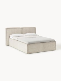 Cama boxspring em bombazina Lennon