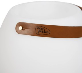 Candeeiro de pé branco 72,5cm incl. LED e coluna regulável RGBW IP44 com controlo remoto - Apolo Moderno