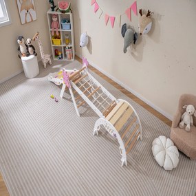 Conjunto de triângulo de escalada para crianças Montessori de madeira dobráveis 8 em 1 para bebés Parque infantil interior branco