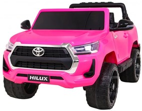 Carro elétrico para Crianças Toyota Hilux 12V 4x4 Rodas Espuma EVA, Assento couro ecológico Rosa