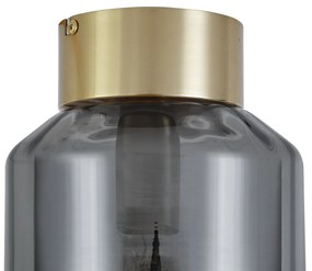 Plafon moderno latão com vidro fumado - Stiklo Moderno